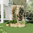 thumbnail image 7 of Outdoor Privacy Screen with Planter Box - 2-Panel Freestanding Garden Fence,41"x10"x65" Tall Outdoor Divider with Drain Holes & Raised Bed for Patio,Deck & Backyard (Natural Wood), 7 of 7