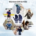 thumbnail image 5 of Vbiger 3 Pair/Set Kids Winter Gloves Thickened Touch Screen Gloves Cold Weather Gloves with Reflective Designs- Ideal Gift, 10-12 Years, 5 of 6