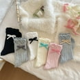 thumbnail image 4 of Daznico Socks for Women - Women Socks Bow Crew Socks Lolita Dress Breathable Soft Girls Socks, 4 of 5