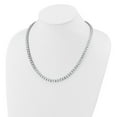 thumbnail image 3 of Cheryl M Sterling Silver Rhodium-plated Polished 5.00mm CZ with Safety Clasp Tennis Necklace 20 Inches, 3 of 5