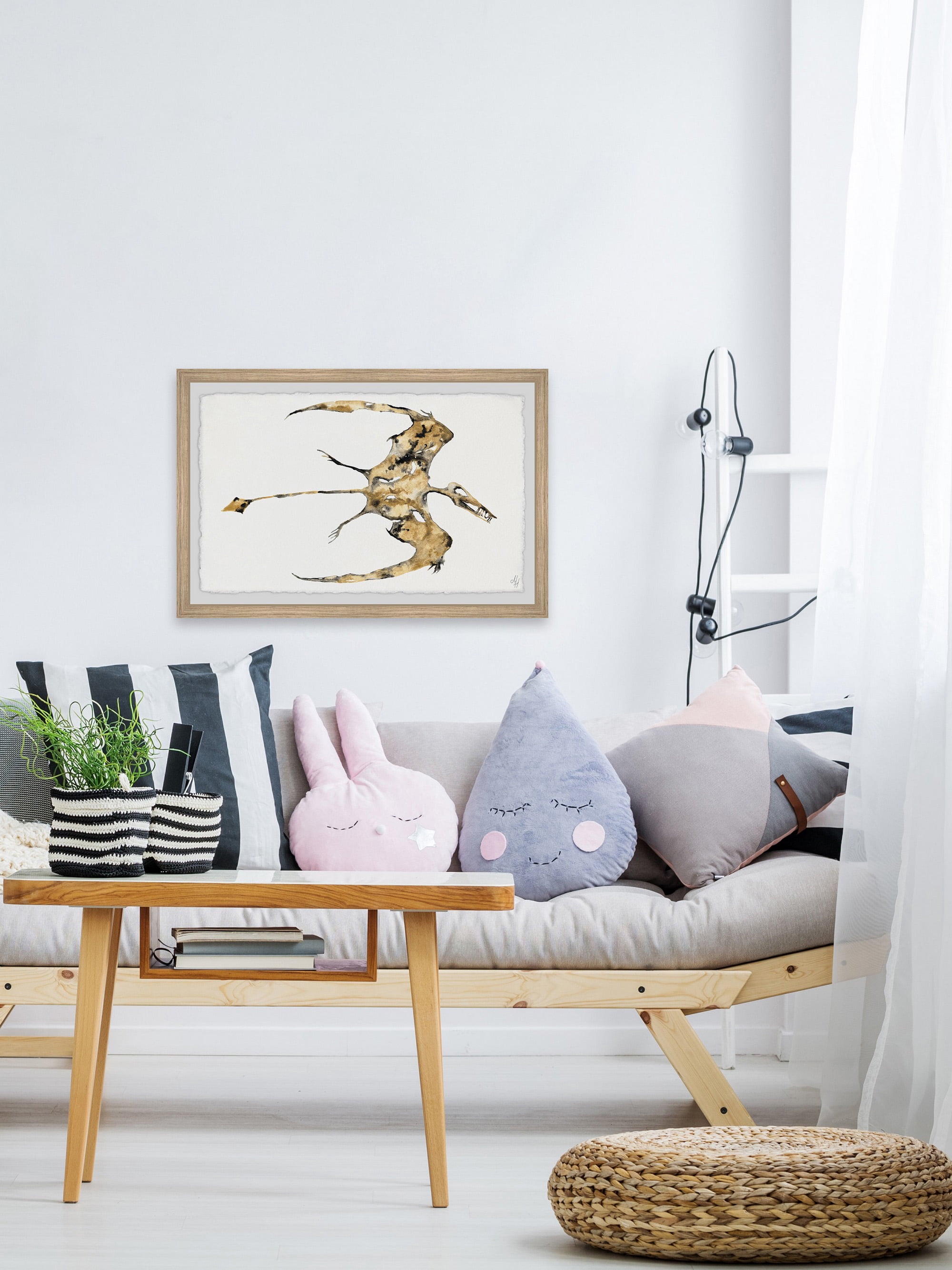 Marmont Hill Pterodactyl Fossil Framed Wall Art, 12.00" x 1.50"