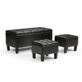 thumbnail image 1 of Atlin Designs Pouf de Rangement 3 Pcs en Similicuir Brun, 1 of 6