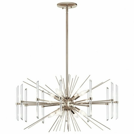 

Mid Century Modern Eight Light Chandelier in Polished Nickel Finish Bailey Street Home 147-Bel-2848133