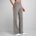 thumbnail image 2 of QATAINLAV Women's Plus Size Yoga Pants with Pockets Elastic Waist Solid Casual Split Hem Sweatpants Loose Workout Leggings Dark Gray XXXXL, 2 of 7