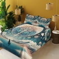 thumbnail image 2 of Ambesonne Mandala Fitted & Top Sheet Set with Sham, Mystic Lands Arcane World, Dark Turquoise and Peach, 2 of 5
