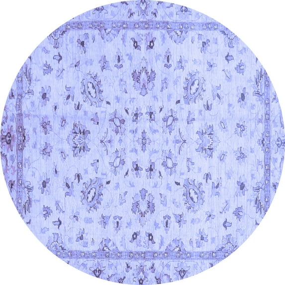 Ahgly Company Indoor Round Oriental Blue Traditional Area Rugs, 6' Round