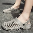 thumbnail image 2 of HNMKIU Outdoor Slippers for Men for Indoor Home Use with Closed Toe on Design EVA Beach Sandals for Summer Relaxation Comfortable Mens Shoes 02_Grey,40, 2 of 9