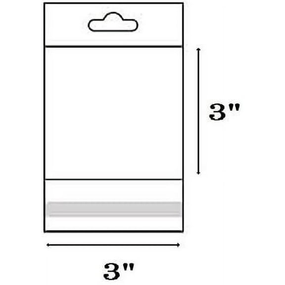 888 Display - 200 Bags of Ultra Clear Treat, Bakery, Candle, soap, Cookie Bags w/Adhesive Seal 3"x3" - 200 Count, Ultra Clear w/Hanging Header