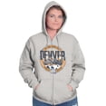 thumbnail image 3 of Denver Mile High City Retro Colorado Unisex Fleece Graphic Zip Up Hoodie Brisco Brands 2X, 3 of 5