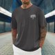 thumbnail image 2 of Mens Camisas de Manga Corta Impresión Casual Deportes Cuello Redondo Blusa, Poliéster Ligero para la Primavera Verano Al Aire Libre Uso Diario, 2 of 4