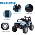 thumbnail image 6 of Aosom 12V Kids Ride on Car with Remote Control, Battery-Operated Ride on Toy with Spring Suspension, Led Lights, Music, Horn, 3 Speeds, USB, MP3, Blue, 6 of 9