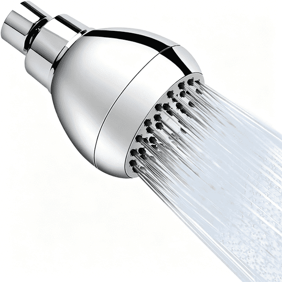 HIBIBUD High Pressure Shower Head 3 Inches Anti-clog Anti-leak Fixed Showerhead Chrome with Adjustable Swivel Brass Ball Joint for Relaxing and Comfortable Shower Experience