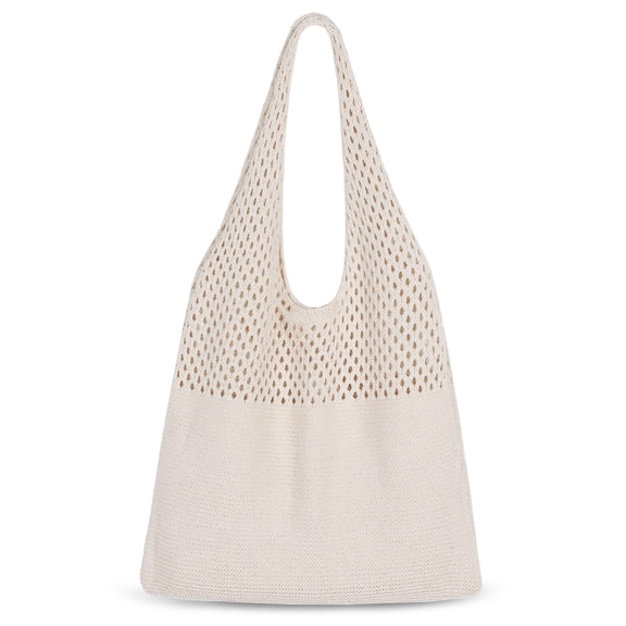 Crochet Tote Bag, Mesh Beach Bag Knit Summer Hobo Bag Vacation Boho Tote Bag for Women
