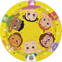 CoComelon Birthday Plastic Dessert Plates, 7 in, 24 Count