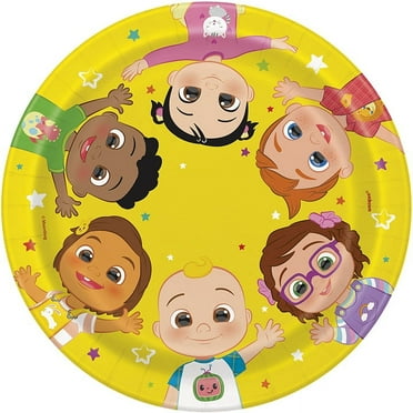 CoComelon Birthday Plastic Dessert Plates, 7 in, 24 Count