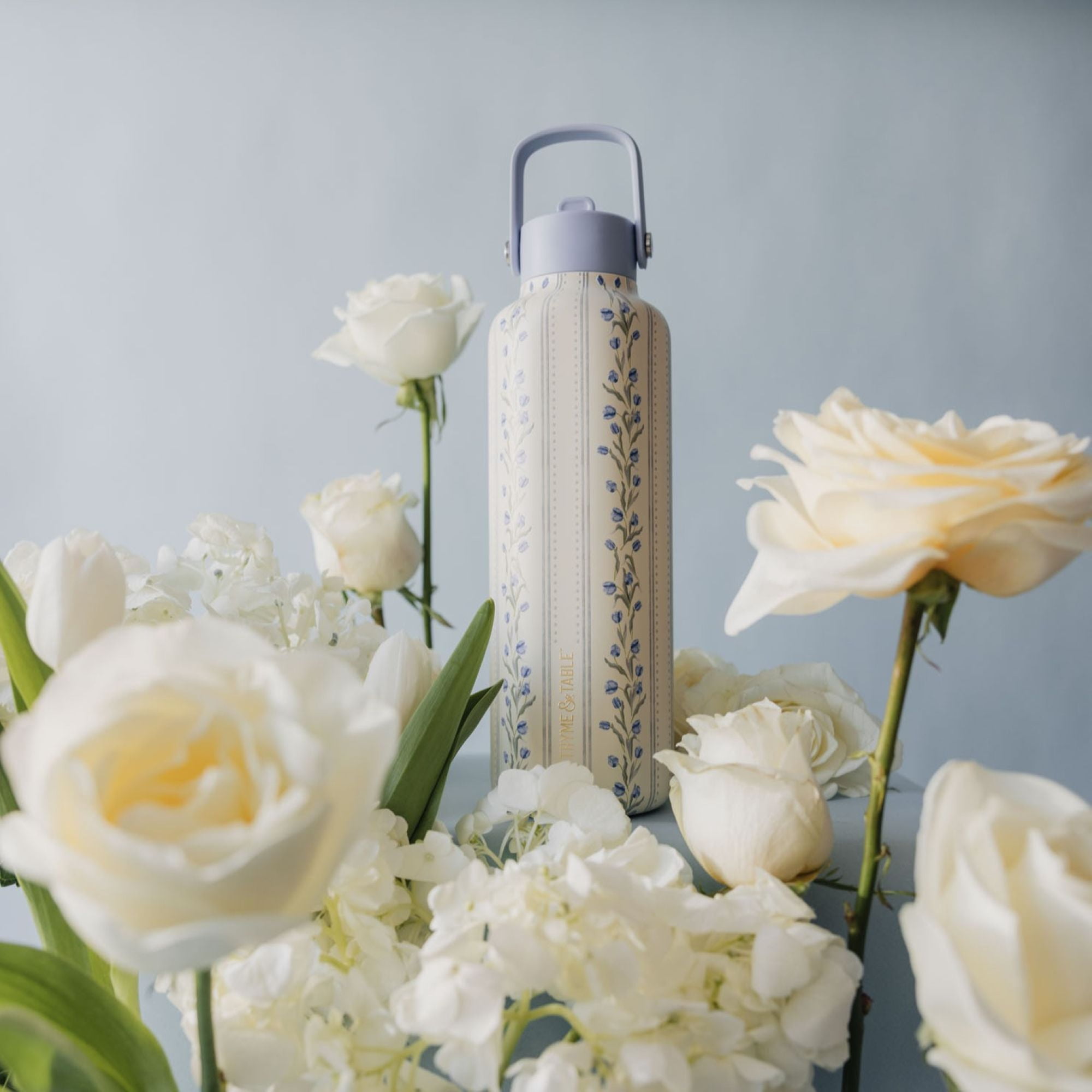 Thyme & Table 24oz Stainless Steel Cleo Bottle with Straw, Tulip