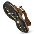 thumbnail image 6 of Men's Closed Toe Leather Hiking Sandals Outdoor Beach Sandals Mens Casual Comfort Fisherman Shoes Non-Slip Waterproof Brown 7.5#, 6 of 7