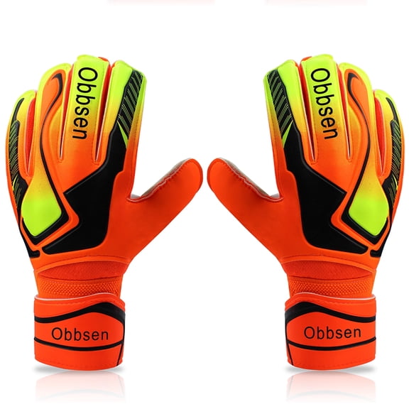 Obbsen Youth&Adults Soccer Goalie Gloves with Finger Protection, Soccer Goalkeeper Gloves for Kids, 3 Colors, Size 5/6/7/8/9/10