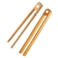 thumbnail image 2 of Oleegame 2PC Stainless Steel Cutlery Set 2 Pieces Toaster Tongs 8.7 Inch Wooden Kitchen Tongs For Cooking Natural Kitchen Utensils Yellow, 2 of 6