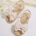 thumbnail image 3 of hoksml Women Open Toe Ankle Strap Flat Sandals, Big Bow Cloth Upper Espadrille Platform Casual Summer Sandals, 3 of 4