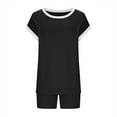 thumbnail image 2 of yievot Womens Pajama Sets Short Sleeve Short Sets 2 Piece Sleepwear Soft Lounge Sets with Pocket, 2 of 5