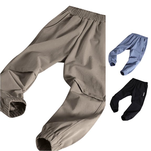 FYDUU Boys Athletic Pants for Kids Elastic Waist Sports Trousers Summer Lightweight Casual Pants Fall Comfortable Back To School Bottoms Trendy Trousers 3-4 Years
