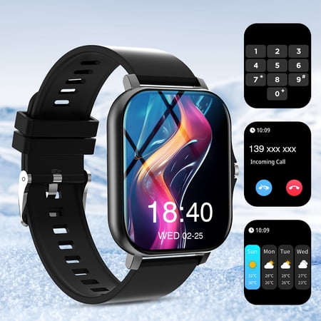 Smart Watch for Men & Women with Bluetooth Calls, 1.7" Touchscreen, Fitness Tracker (Heart Rate/Sleep Monitor), 100+ Sports Modes, 7-Day Battery, iPhone/Android Compatible, Metallic Design