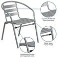 thumbnail image 2 of Chaise de restaurant empilable en métal argenté avec lattes d'aluminium, 2 of 9