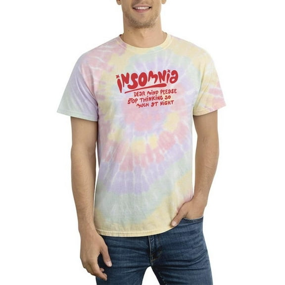 Insomnia Stop Thinking Tie Dye Spiral Men -Image by Shutterstock, Male XX-Large