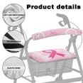 thumbnail image 5 of COEQINE Breast Cancer Pink Ribbon Rollator Seat Back Cover for Women 2PCS Medical Products Rollator Walker Seat & Back Cover Walker Seat Cover for Men Rollator Seat Padded Cover, 5 of 7