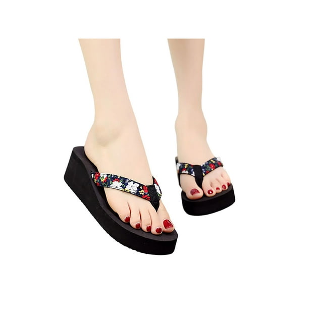 Navy shop floral sandals