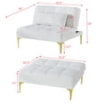 thumbnail image 4 of Con patas de metal dorado teddy sofá cama puf convertible, de tela, 180cmx60cmx5cm, 180cmx60cmx5cm, 4 of 4