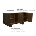 thumbnail image 5 of Clihome 4-Door Accent Sideboard Storage Cabinet with Adjustable Shelves, Brown Modern Sideboard Buffet Cabinet for Kitchen, Dining Room, Living Room, Entryway, 5 of 9