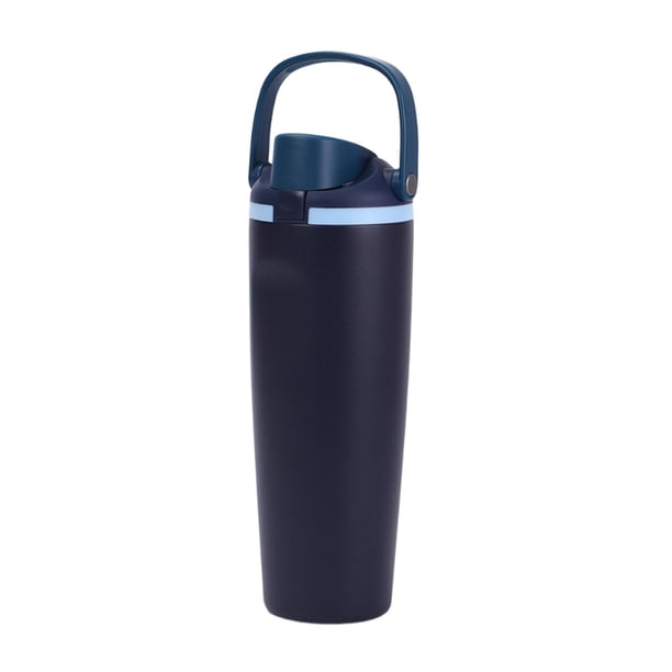 Botella de agua aislada, botella de agua deportiva, vaso reutilizable, ligera para beber Azul marino