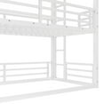 thumbnail image 6 of Heavy Duty Triple Bunk Bed, Twin Size Metal Bunkbeds with Ladder and Guardrails, Family-Friendly 3-in-1 Bunk Beds, No Box Spring Needed, Easy Assembly, White, 6 of 6