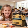 thumbnail image 4 of Kuiaobaty Cat School Bus Print Kids Backpack Set of 3 Large Capacity Backpack and Lunch Box Set with Cup Holder Roomy Sturdy Bookbag with Pencil Case with Zipper for School Hiking, 4 of 7