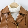 thumbnail image 5 of Otqutp Toddler Girls Boys Motorcycle Leather Jacket PU Faux Biker Coat Fall Winter Solid Color Long Sleeve Lapel Outerwear, 5 of 8