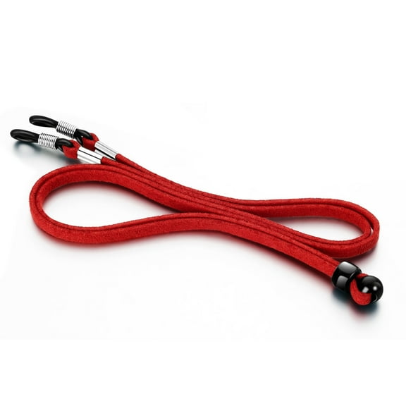BE-TOOL 1/5Pcs Leather Eyeglass Straps Adjustable Anti-slip Eyeglass Chains Lanyard Premium Eyewear Retainers Sunglass Retainer Holder Strap (Red)