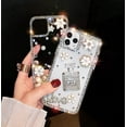 thumbnail image 2 of Flowers iPhone 13 Pro Max Case Diamond Case for Woman,3D Glitter Sparkle Bling Case Luxury Shiny Crystal Rhinestone Diamond Bumper Clear Protective Case Cover for iPhone 13 Pro Max Case 6.1'', 2 of 10