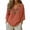 Orange, variant on Women's 100% Cotton Boho Embroidered Tops V Neck 3/4 Sleeve Loose Casual Shirts Vintage Floral Tunic Blouses for Daily Vacation Wear, S-3XL