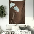 thumbnail image 3 of Brown and Blue Tapestry, Floral Design with Swirl Lines Falling Leaves Autumn Inspired, Wall Hanging for Bedroom Living Room Dorm Decor, 60W X 80L Inches, Brown Pale Seafoam Cream, by Ambesonne, 3 of 5