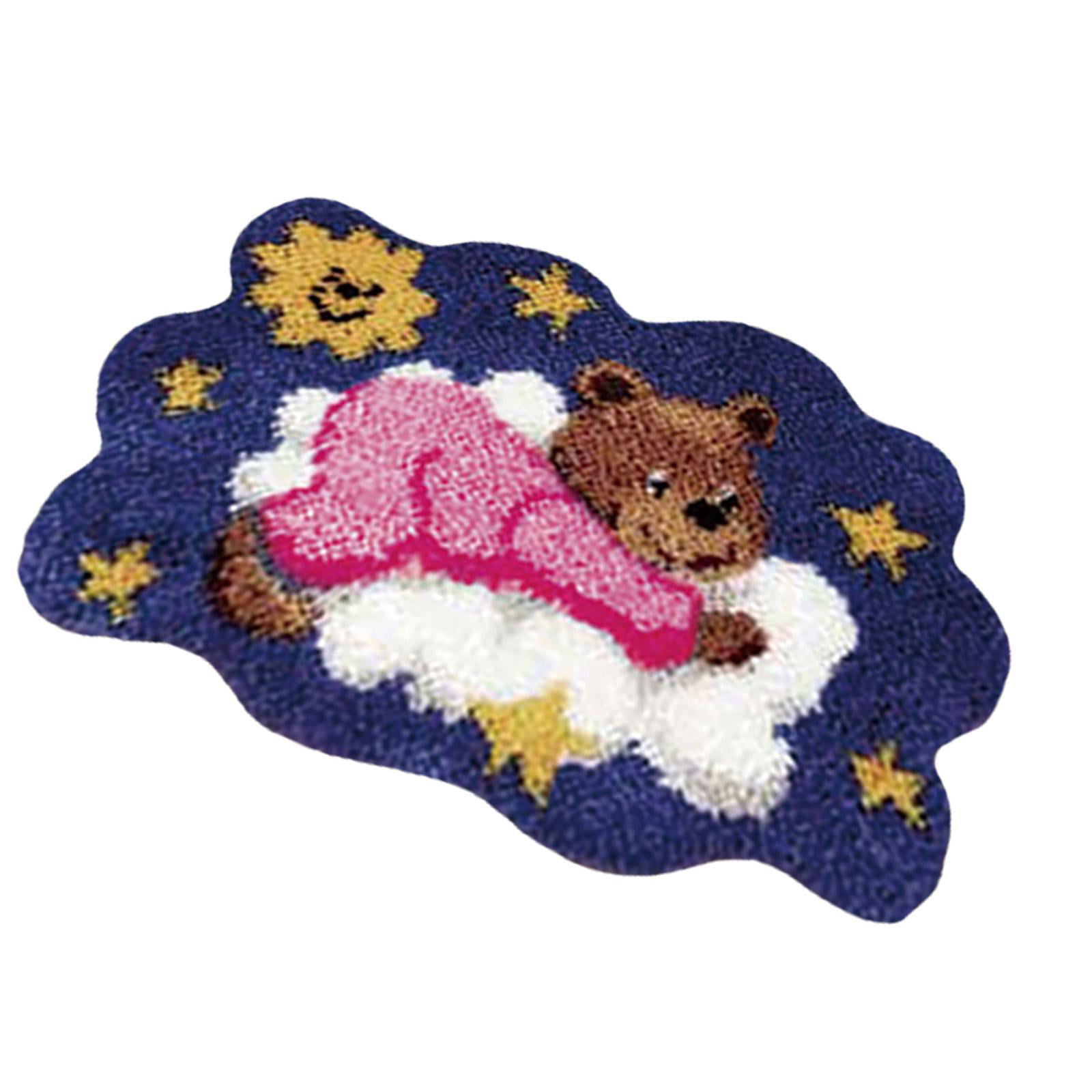 Beardiy Crochet Yarn Kits,needlework Latch Hook Kit Unfinished Crocheting  Rug Yarn Cushion Embroidery Carpet Set 20 X 14 (dog)