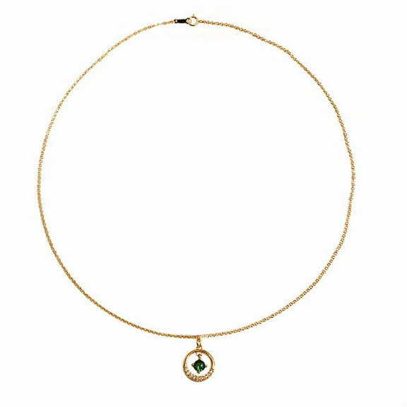 14k Gold Necklace for Women - Gold Filled Sterling Silver Chain - Malachite Ring Gold Chain for Women