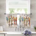 thumbnail image 3 of Colorful Birds Semi Sheer Curtains 54 Inch Length 2 Panels Set, Vintage Farmhouse Envelope Postmark Sheer Kitchen Curtain Privacy Voile Window Curtain for Living Room Bedroom Rod Pocket Drapes, 3 of 7