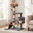 thumbnail image 2 of Gymax Cat Tree 36'' Cat Tower w/CondoTop Perch Sisal Scratching Posts & Hanging Rope Light Gray, 2 of 10