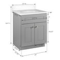 thumbnail image 6 of Brookings 25 Inch Bathroom Vanity with Top, Ready to Assemble, Painted Sherwin Williams® Gray – Design House, 597567, 6 of 24