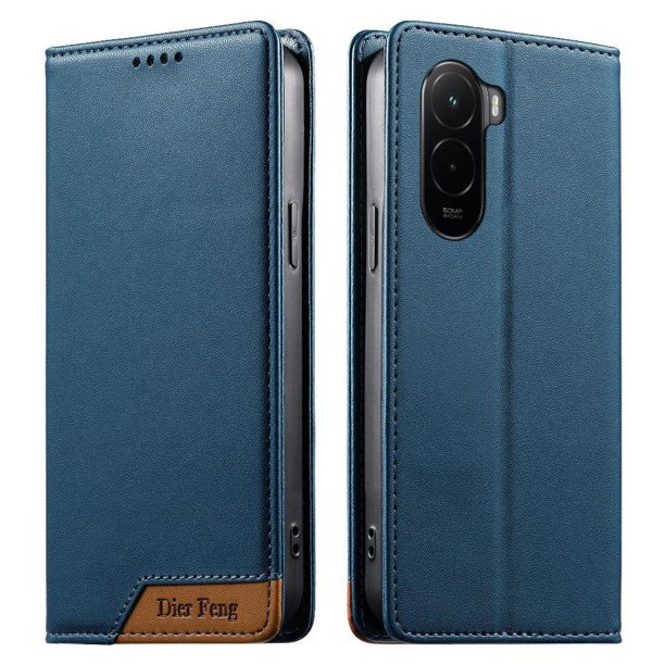 Funda Tipo Cartera de Cuero Sintético para XIAOMI POCO M7 Bloqueo RFID, con Ranuras para Tarjetas y Bolsillo para Efectivo, Cierre Magnético Fuerte Azul