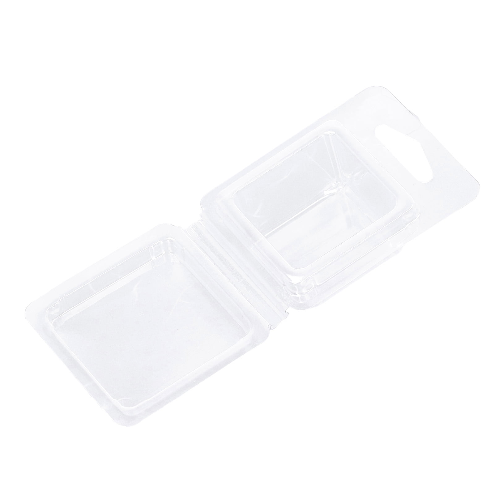 Rupoun 100PCS Wax Melt Molds Clamshell Container Empty PET Plastic Transparent Trays for DIY Candle Making and Chocolate (Rectangle, 15.35 inches / 39 cm )
