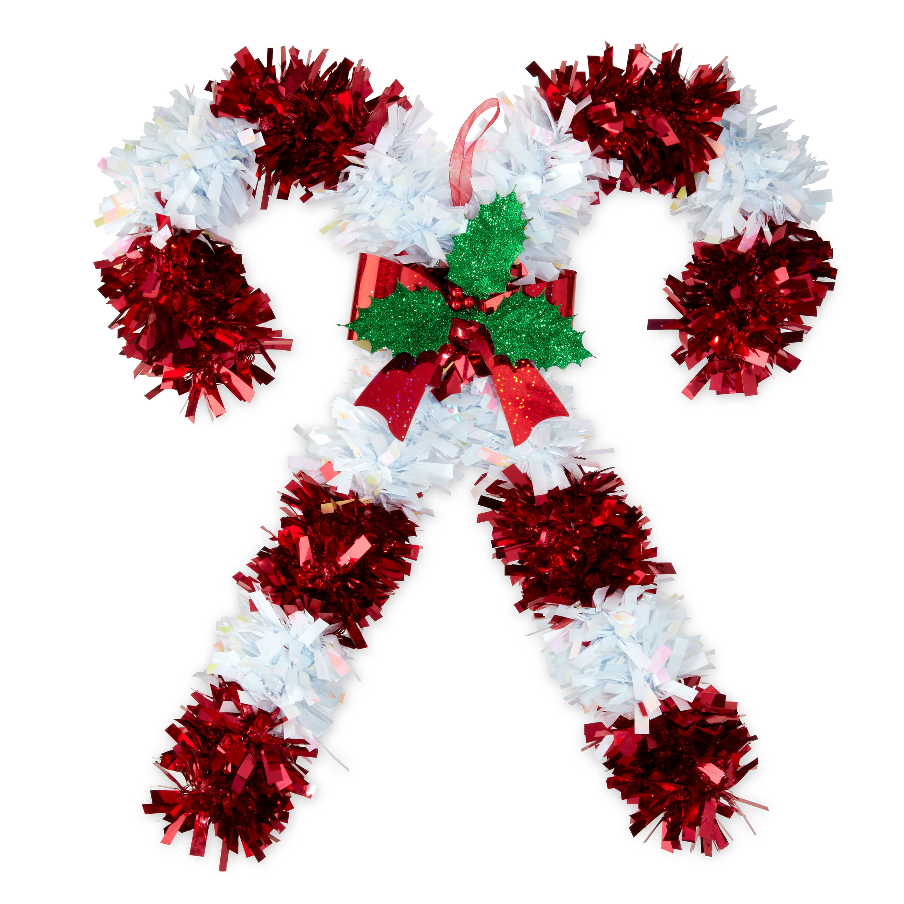 Holiday Time 18" Christmas Tinsel Double Candy Cane