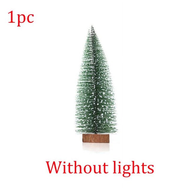 Mini Christmas Tree Green Cedar LED Lights Pine Needle Tree Christmas Decor Desktop Ornament Gifts New Year Home Party Supply